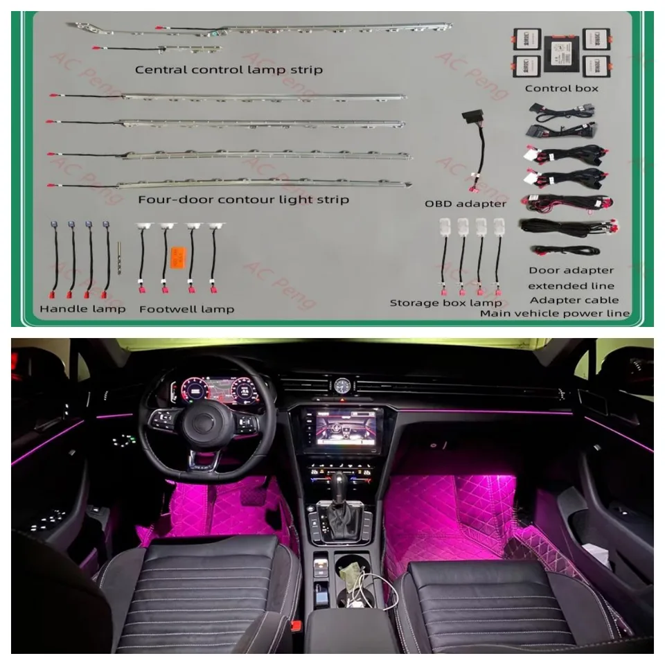 Pre VW-Passat B8 2017-2021 VW-CC 64 Farebné osvetlenie LIGH Dvere LED zdroj MUL-TI