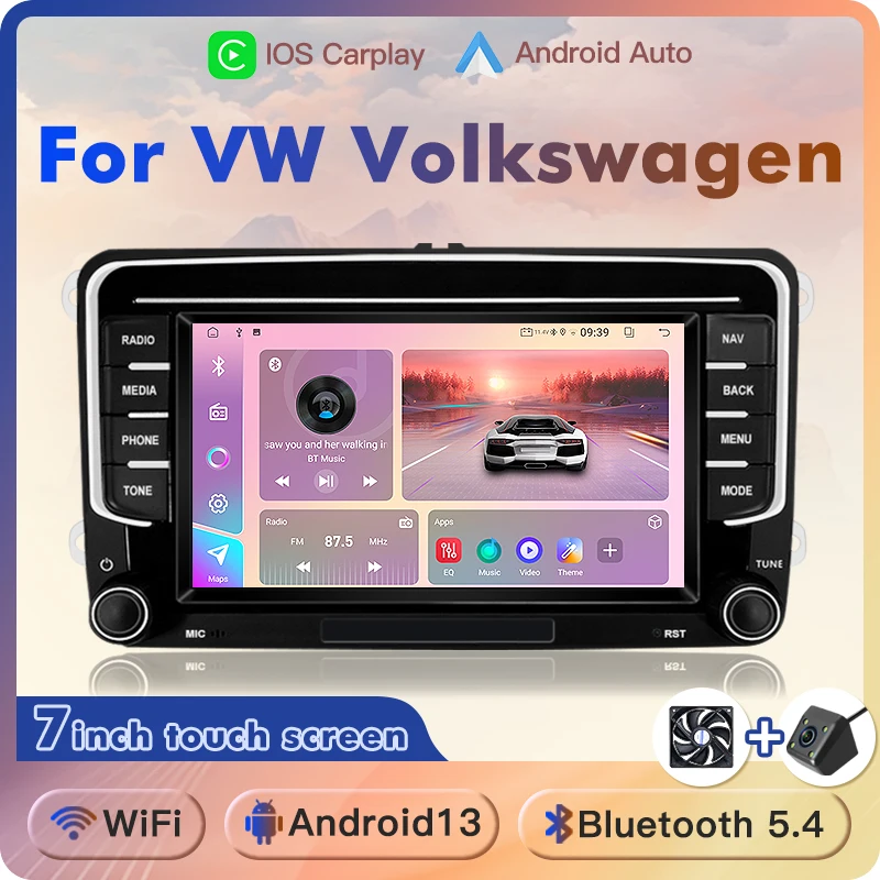 Pre VW/SEAT/SKODA Superb/YETI/ROOMSTER ANDRIOID13 7 -palcový automobilový rádio Multimedia Player RDS DSP CarPlay GPS WIFI BT SCREE 2 DIN 2 DIN