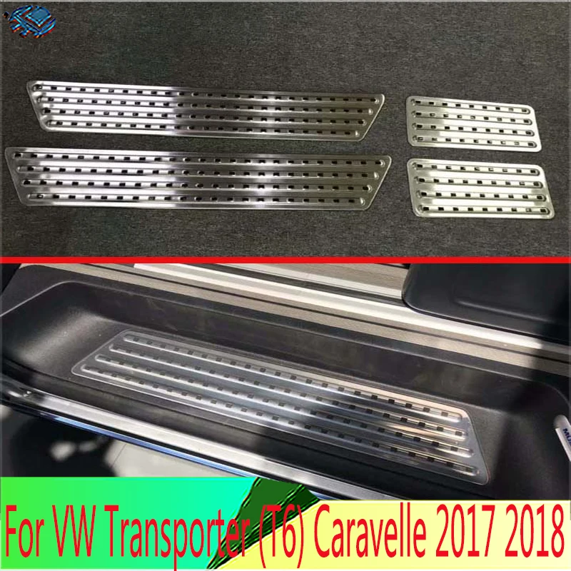 Pre VW Volkswagen Transporter (T6) Caravelle 2017-2022 Nerezová oceľ Vnútorné vnútorné dvere Panelový panel Panel Panlow Kick Kick Tink Tink Tink