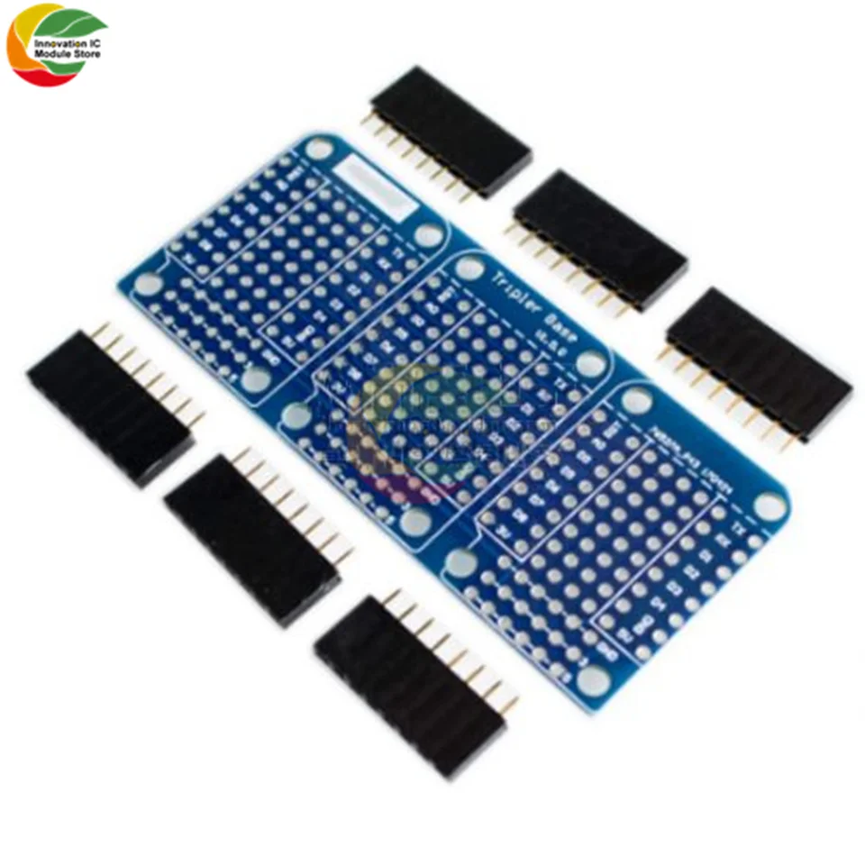 Pre Wemos D1 Mini Triple Socket Triplet Base Base Board Nodemcu kompatibilný ESP8266 Vývojová základná doska Modul s kolíkmi