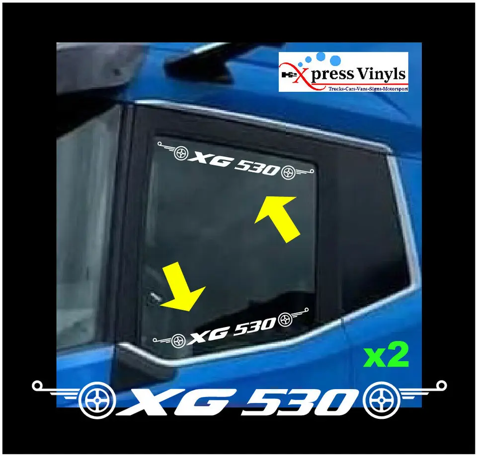 Pre X2 DAF XG 530 Nové obtisky okna x 2. Nálepky nákladných automobilov DAF akejkoľvek farby