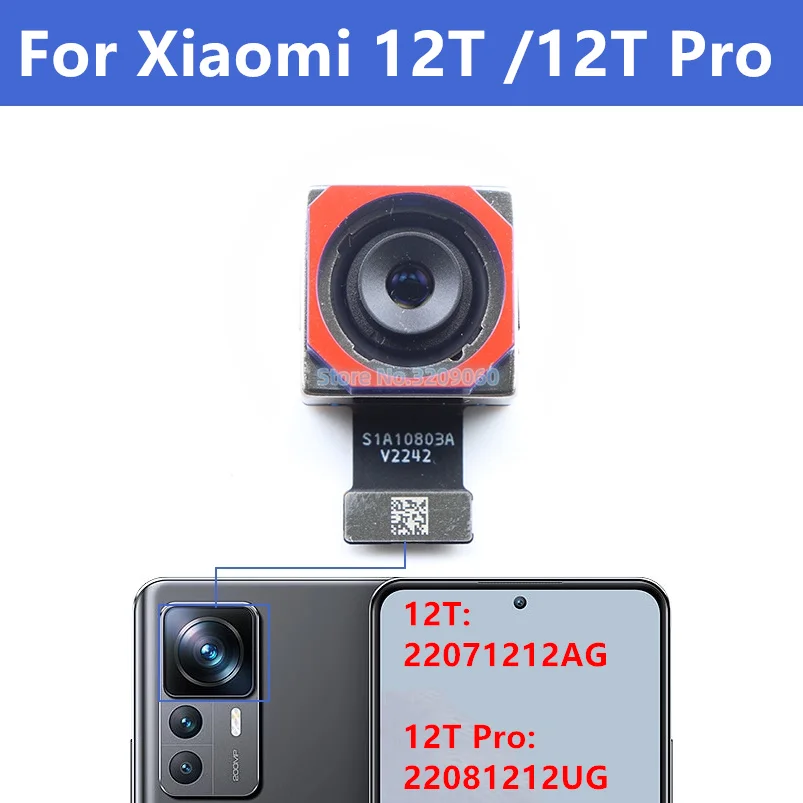 Pre Xiaomi 12T /12T Pro Big Main View Zadný chrbát Modul mobilného flex káblových dielov 108MP