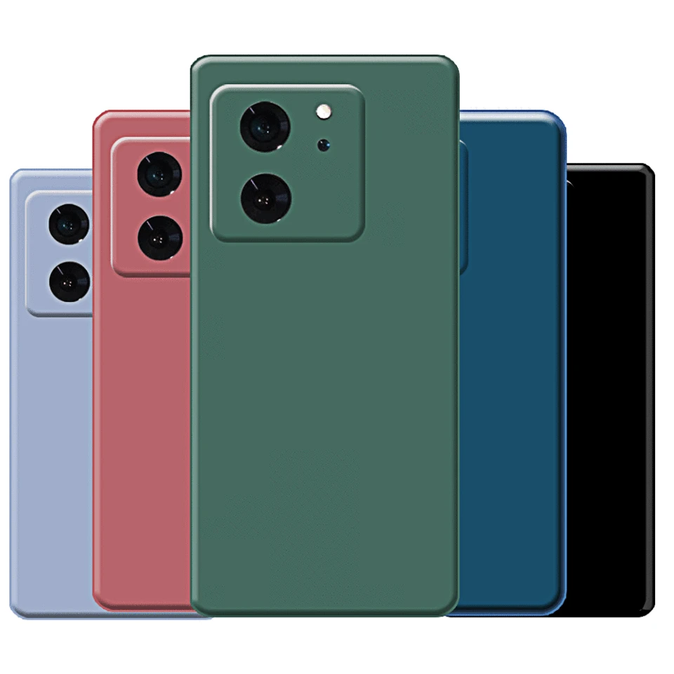 Pre Xiaomi 13T Pro Liquid Silikone Pase 14 Pro 12T 11T 10T Pro 13 12 11 Lite NE 5G Ochranná kamera TPU Zadná pokrýva prípady prípadov
