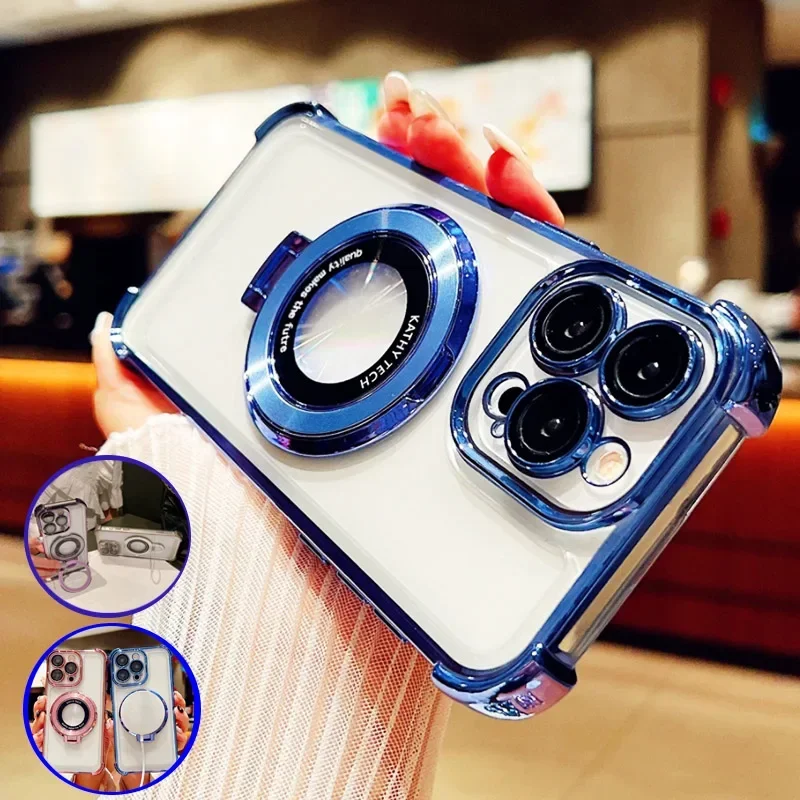 Pre Xiaomi 14T Pro Glitter Plating Magnetic Držiak pre prípad Magsafe pre Funda Xiaomi 14T Pro 14 T 14tpro Soft Soft Cover Cover