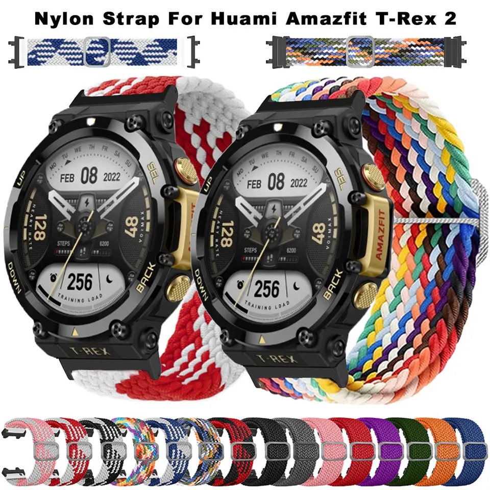 Pre Xiaomi AmazFit T-Rex 2 Nylon Loop WatchBand Soft Elastic Elastic Nahradený remienok pre náramok pre Huawei Amazfit T Rex2 Watch Band Band