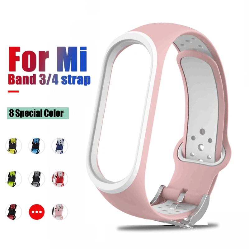 Pre Xiaomi Mi Band 4 Smarte Smart Actle Smart Accessories Nahradenie nepremokavého dvojfarebného silikónového náramku pre remienok na zápästie Mi Band4 NFC