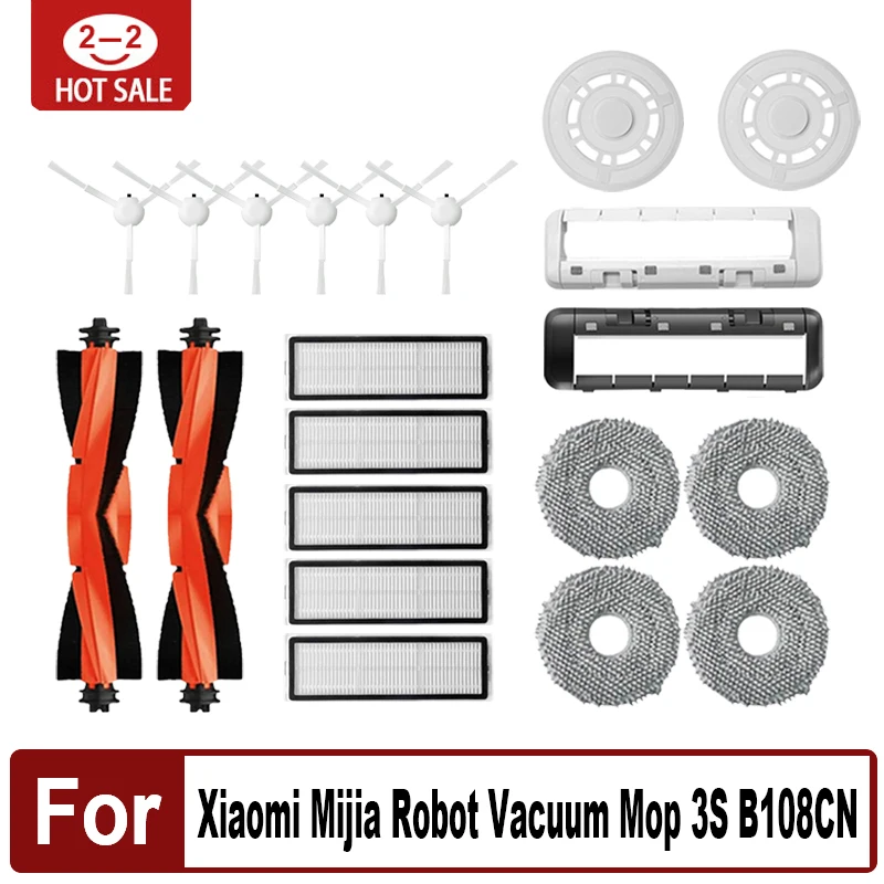 Pre Xiaomi Mijia Robot Vákuum mop 3s B108cn Vávacím čistiacim dielom hlavnej bočnej kefy Hepa Filter Mop Pad Výmena príslušenstva