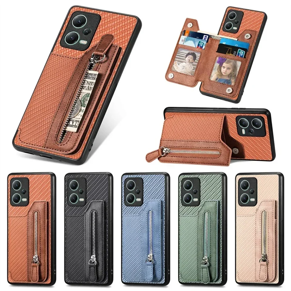Pre Xiaomi POCO F6 M6 X6 PRO 5G 4G 2024 PANETKA Zipper Leather Pase pre POCO X3 NFC X4 M4 X5 F5 PRO C65 F3 M5 M5S X6 Zadný kryt