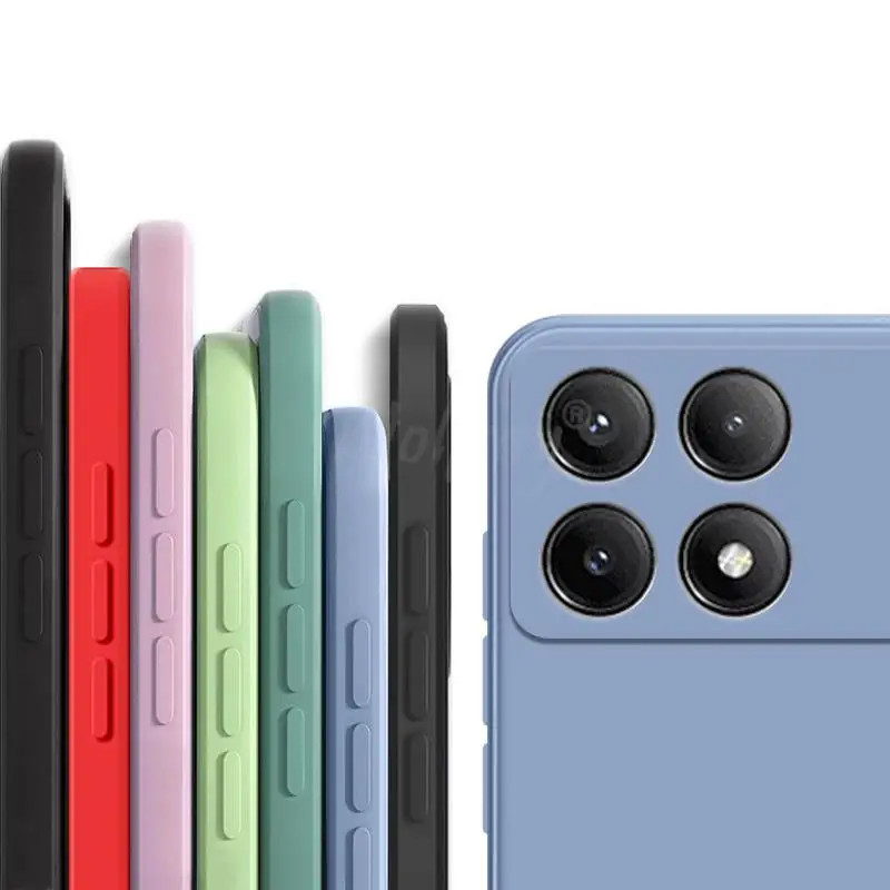 Pre Xiaomi Poco X6 Pro Case Case Liquid Silikone Plain Gumber Fundas Puzdro Poco X6 PRO X5 F5 M5 F4 X4 Cover TPU Pase TPU
