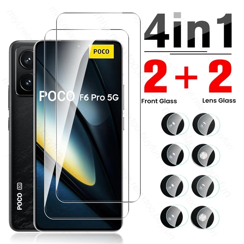 Pre Xiaomi POCOF6 POCO F6 PRO 5G Glass 4in1 HD Temperované sklo na poxo Poko Little F6PRO F 6 PRO 6F Chrániče obrazovky Camera Camera Camera Camera