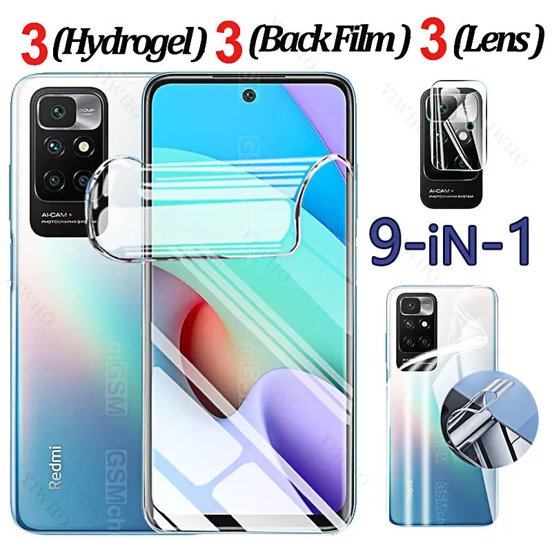 Pre Xiaomi Redmi 10 Prime 2022 Obsluha Screen Screen Case Fly Hydrogel Film pre Redmi 10Prime 10wory Camera Camera objektív