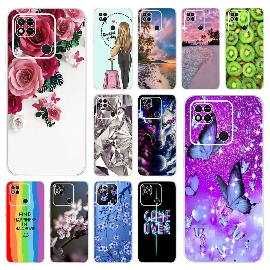 Pre Xiaomi Redmi 10a Case 2022 Módne kvetiny Model TLAČ PLAFICKÝ POLOŽKA PRE XIOMI REDMI 10A Funda Redmi10a Global Coque
