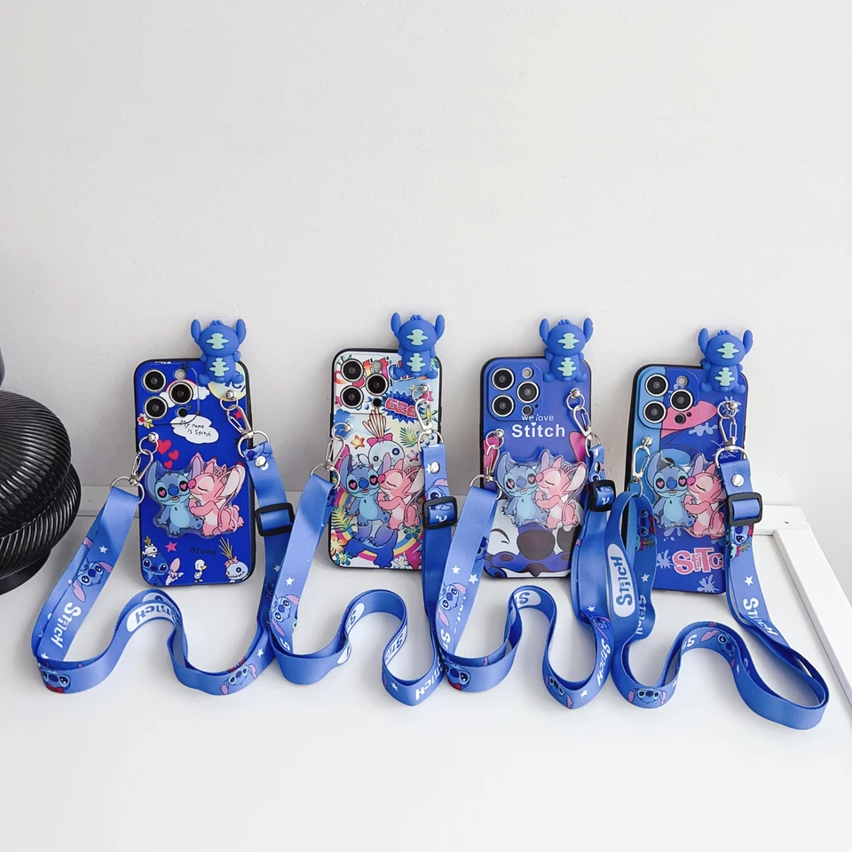 Pre Xiaomi Redmi 8 9 10A 12 13 10C 12C 13C 14C A1 A3 Poznámka 7 8 9S 10 11 12 13 14 Pro Happy Stitch s držiakom lano