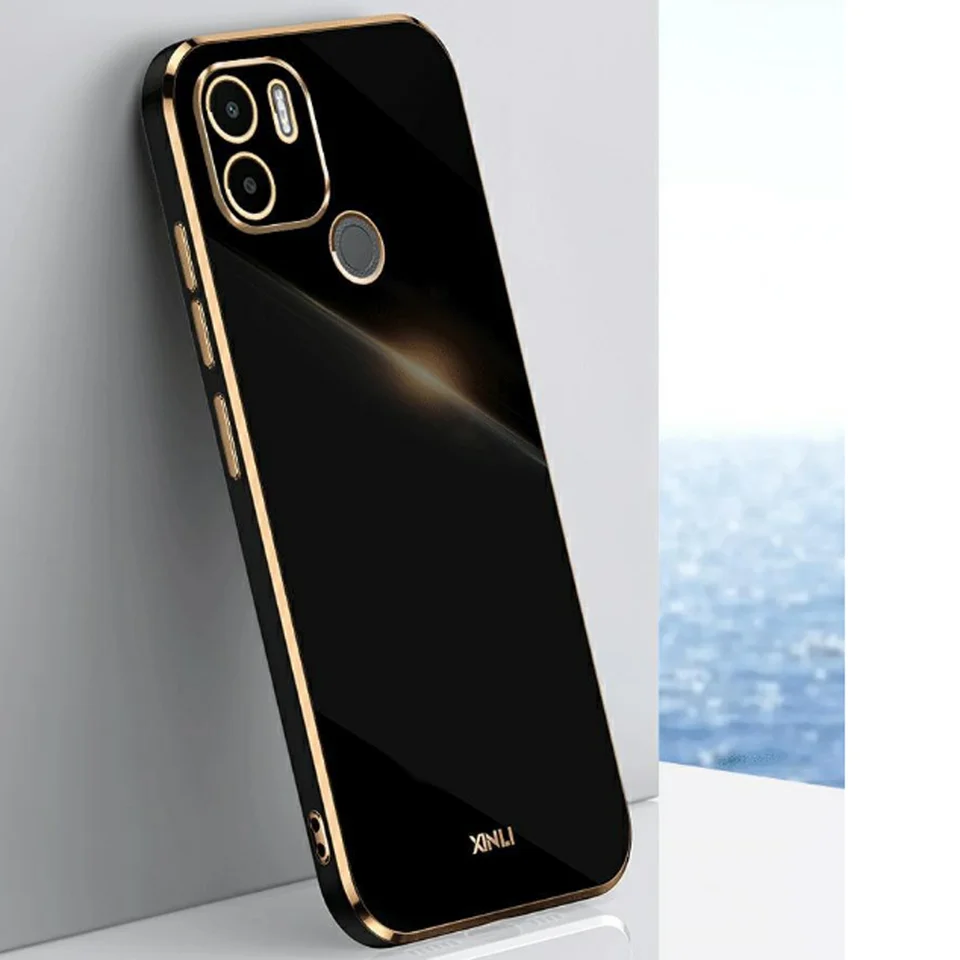 Pre Xiaomi Redmi A1+ puzdro Luxury Square Plating Xiaomi Redmi A2 plus telefónne puzdro Shock odolný voči silikónom zadné krycie fondy