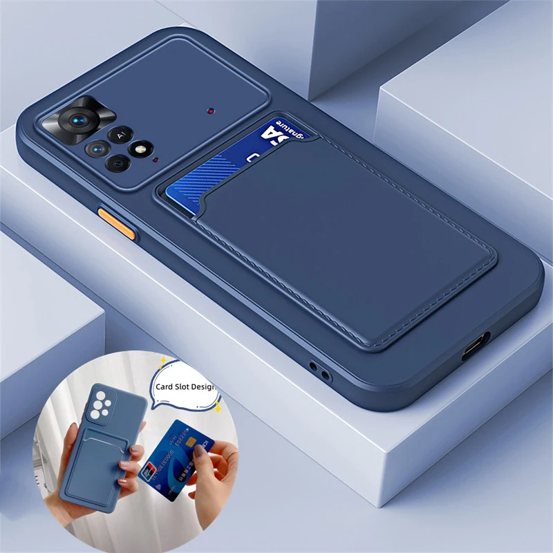 Pre Xiaomi Redmi Note 11e Pase Držiteľ karty Pleskový kryt telefón pre Redmi Note 11 PRO 11S 5G SOCKOPPOREPOPROUS SILICON SILICON COQUE
