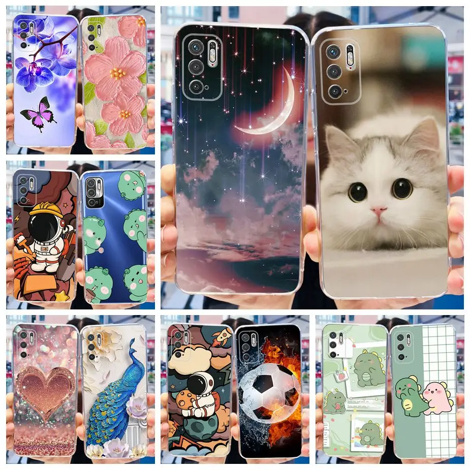 Pre Xiaomi Redmi Poznámka 10 5G puzdro Redmi Note 10T roztomilý maľovaný kryt číry silikónový telefón pre redmi notu 10t note10 5g nárazník