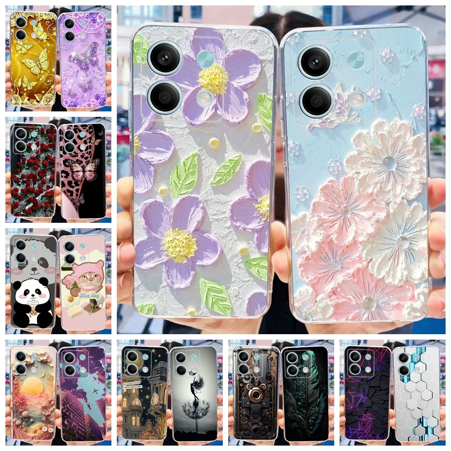 Pre Xiaomi Redmi Poznámka 13 2024 puzdro módne kvetiny mäkký telefón pre Xiaomi Redmi Note 13 5G Soft Fundas Bumper Note13 4G Coque