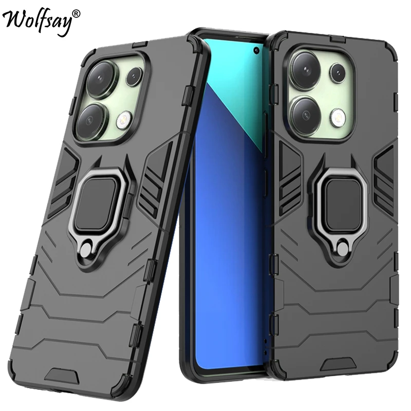 Pre Xiaomi Redmi Poznámka 13 4G Case Bumper Armor Magnetic Sact Stund Celý zadný kryt Redmi Poznámka 13 4G puzdro pre Redmi Note 13 4G