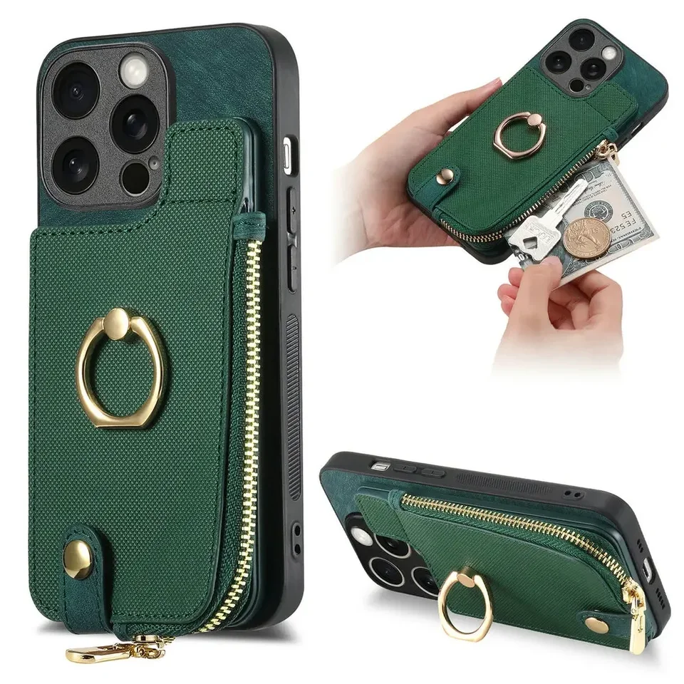 Pre Xiaomi Redmi Poznámka 13 Pro 4G 5G Zipper Držiteľ karty držiteľa peňaženky Funda Redmi Note 12 Plus 12S Turbo 12R 12C 13C Cover