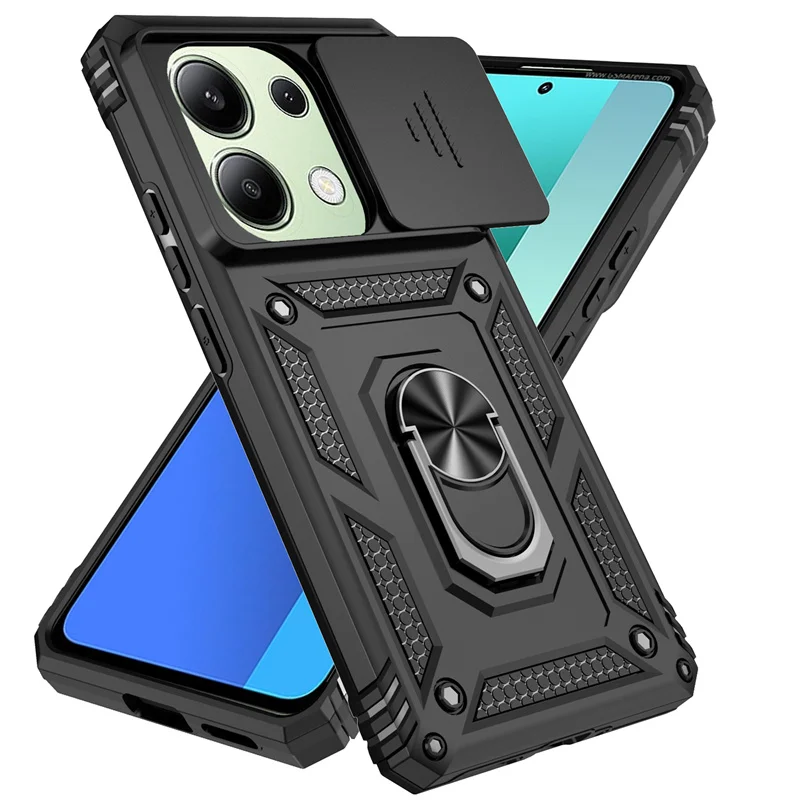 Pre Xiaomi Redmi Poznámka 13 Pro 4G Pase Magnet Držiteľ kruhu kruhový stojan Armor fonda pre Redmi Note13 Pro 13Pro 4G Slide Lens Protect Cover Protect Cover