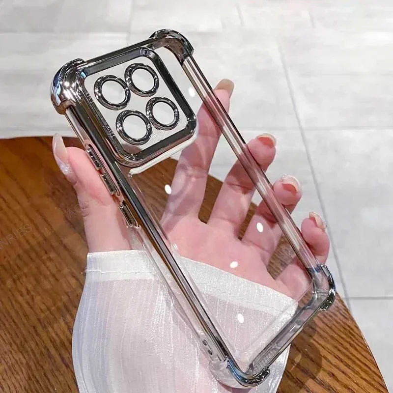 Pre Xiaomi Redmi Poznámka 13 Pro 5g Mi POCO X6 F6 F5 F3 PLATING Silikón Soft Case X6PRO F6PRO Štyri rohy Anti-Šokný chránený kryt