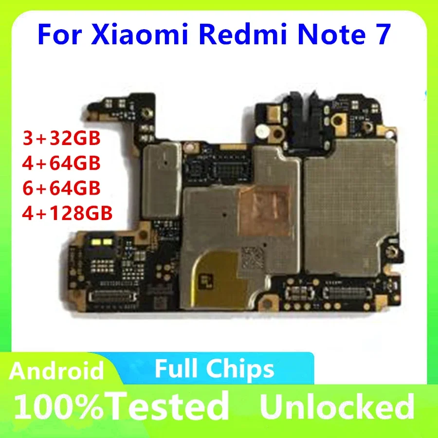 Pre Xiaomi Redmi Poznámka 7 základná doska 32 GB 64 GB odomknutá hlavná doska Originálna logická doska Full Chips Circuits doska MB
