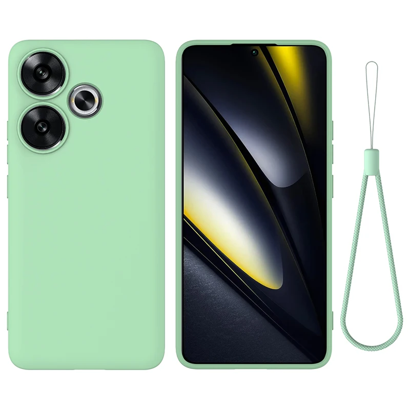 Pre Xiaomi Redmi Turbo 3 POCO F6 PASE Soft Premium Liquid Silikone Strap Cover s hrncom vo vnútri pre malé F6