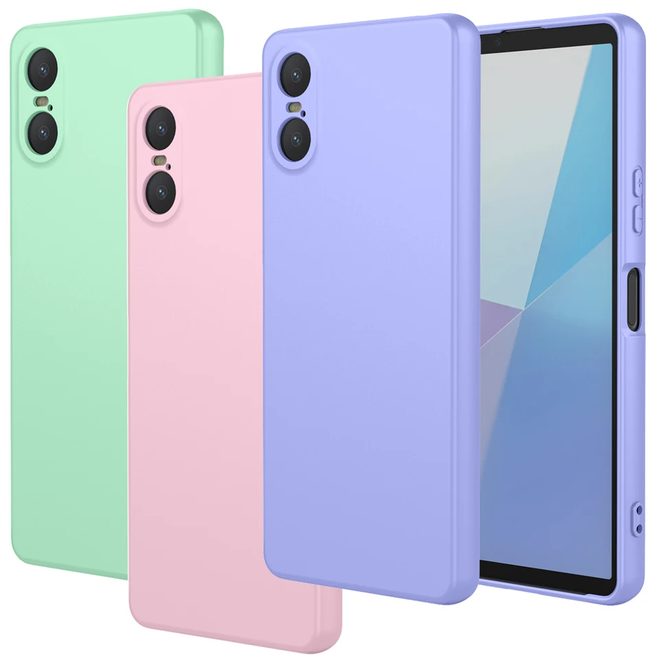 Pre xperia 10 VI kvapalný silikónový puzdro, gumové puzdro Rugger Armor s výstelkou z mikrovlákna pre xperia 1 VI