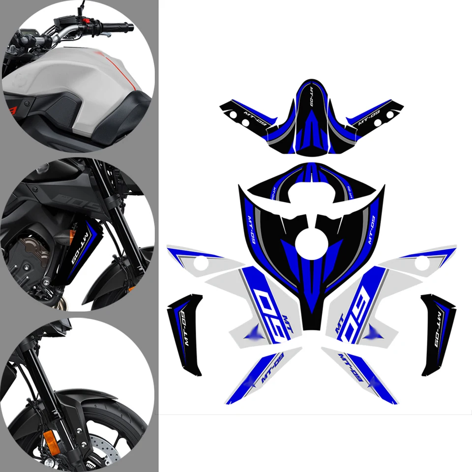 Pre Yamaha MT09 MT 09 FZ SP Motorcycle Tank Pad Body Faquing Fender Protector Stickers 2016 2017 2018 2019 2020