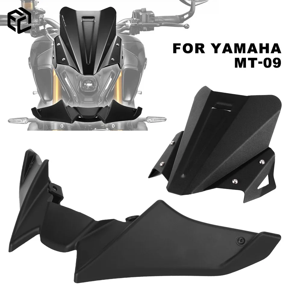 Pre Yamaha MT09 MT 09 Motocyklové príslušenstvo Černé sklo veterné sklo Odhýb