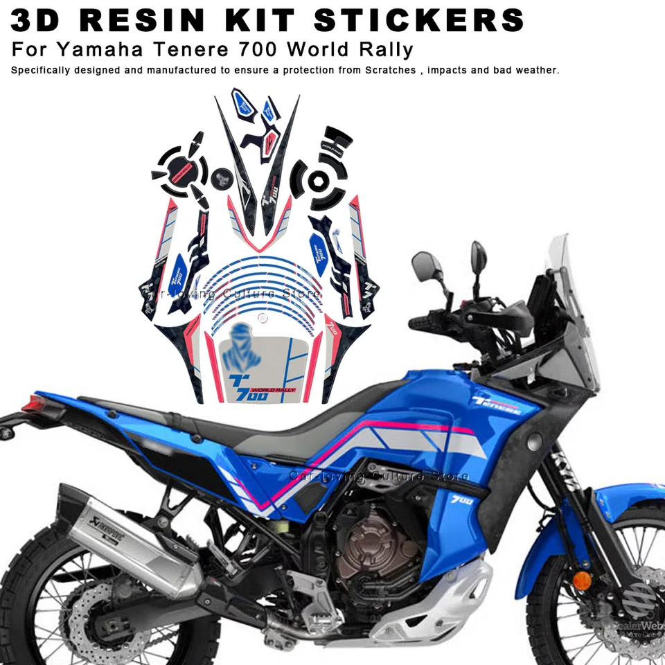 Pre Yamaha Tenere 700 World Rally Witerproof Offict Sticker Motorcycle živice s súprava dekoratívna nálepka 3D motocyklová nálepka