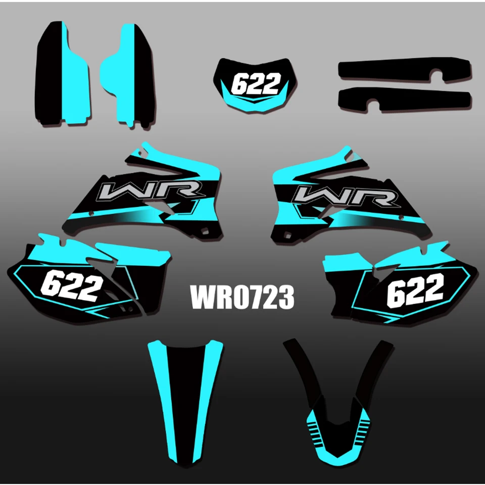 Pre Yamaha WR450F WRF450 2007 2008 2009 2011 2011 Tímové grafické nálepky STICKERS Kit pre Yamaha WR250F WRF250 2007-2012 2013 2014