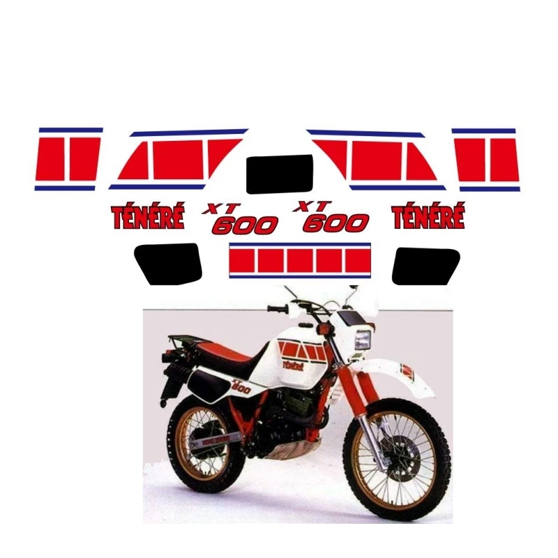 Pre Yamaha XT 600 Z Tenere 1983-1984 Rekál nálepky na nálepku s nálepkou na nálepku s úplným nálepkou automobilov XT600