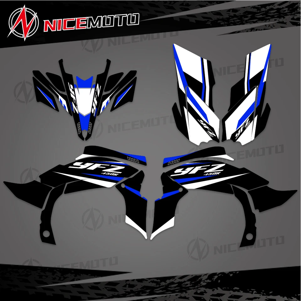 Pre Yamaha YFZ 450R 450X YFZ450R YFZ450X 2009 2010 2010 2012 2012 2013 ATV FAIRING GRAFICKÉ DECALS SICKER SPITURE