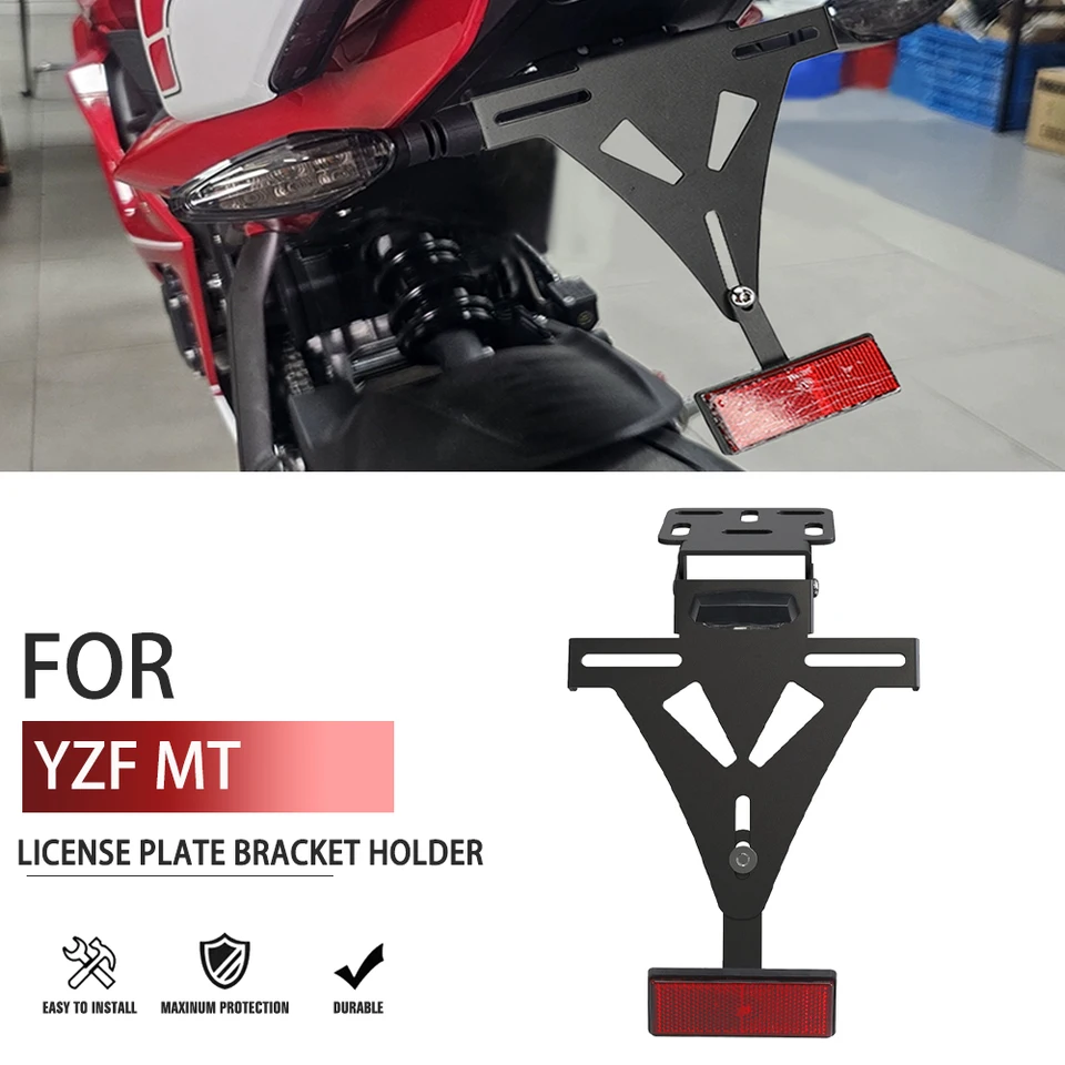 Pre Yamaha YZF R1 R3 R6 R15 R25 FZ6 MT07 MT-07 YZF-R1 Držiak zadnej poznávacej značky Motocykla Držiak na zadnú časť držiaka motocykla