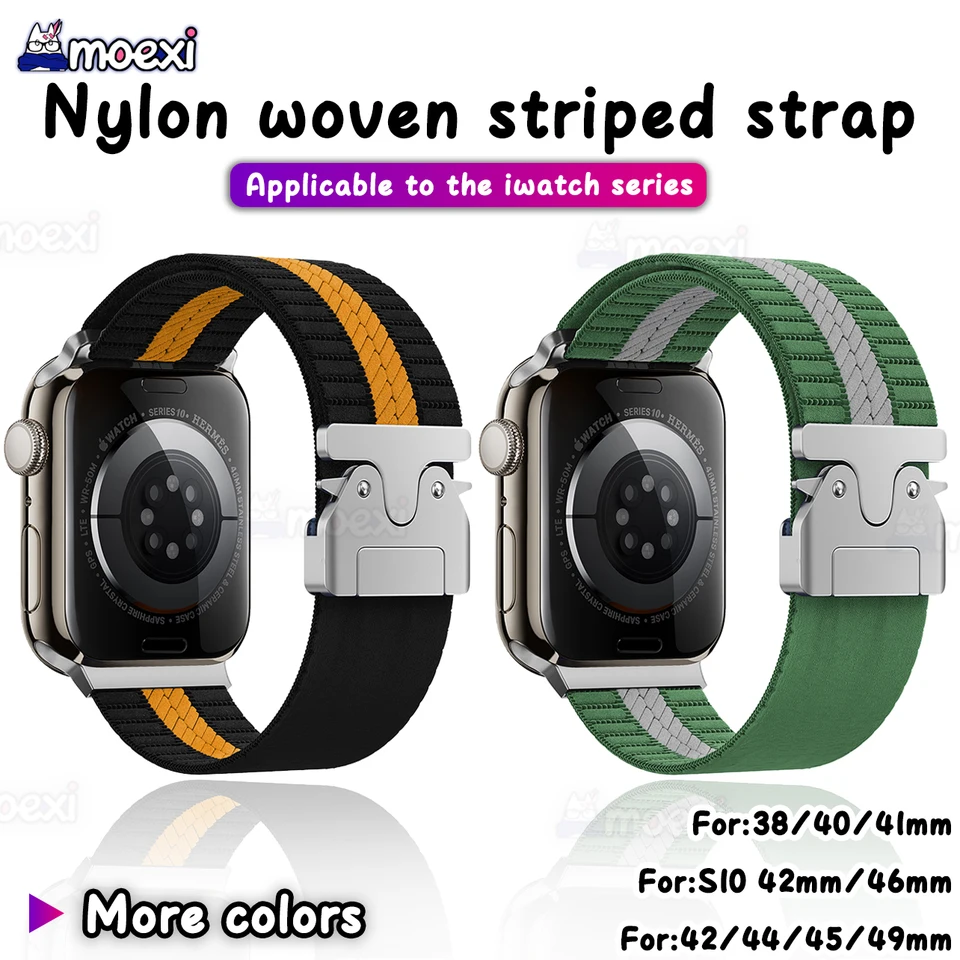 Pre ZD8 Ultra nylon tkané pruhované popruhy DT Ultra 2 Watch X22 DT7 DT100 PRO MAX Z08 HW22 GS7 S7 IWO S10 S28 SMARTWATCH WAVE Band
