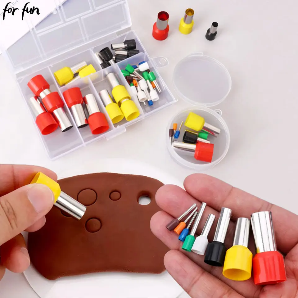Pre zábavu 8/40ks Mini hlinené rezačky náušnice Dutiny Routw Round Cuttery Pottery Tools Polymer Clay Tools Extruder