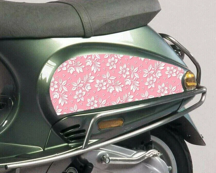 Pre záchvaty pre Vespa ET2 / ET4 Scooter Bočné nálepky / nálepky 2ks ružové kvety