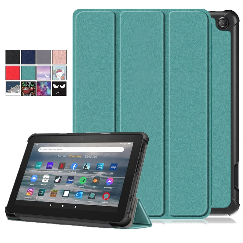 Pre úplne nový Fire 7 Fire7 2022 Skladanie puzdra Magnetický tvrdý kryt PC zadný kryt pre Amazon Fire 7 2022 Tablet Case 12. generácia