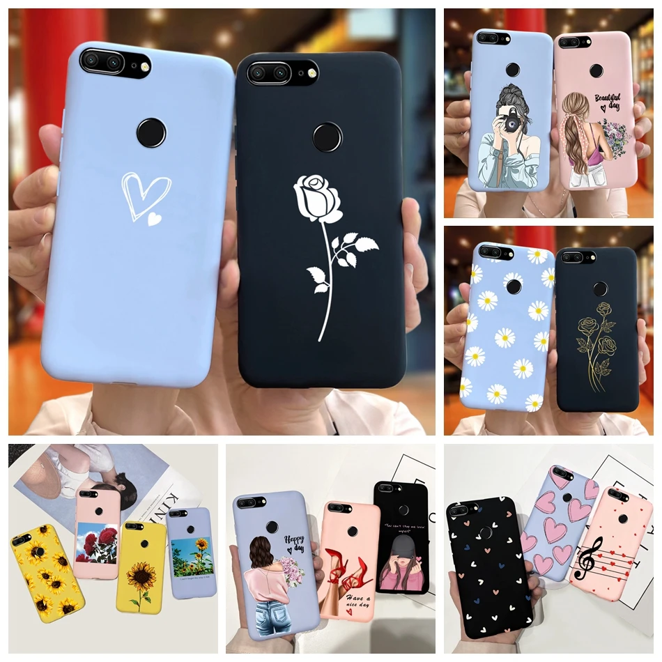Pre česť 9 lite puzdro kvet Soft Silikone Couqe Puzdro na puzdro na Huawei Honor 9 Lite Cover Case pre Honor9 9Lite zadný kryt roztomilý