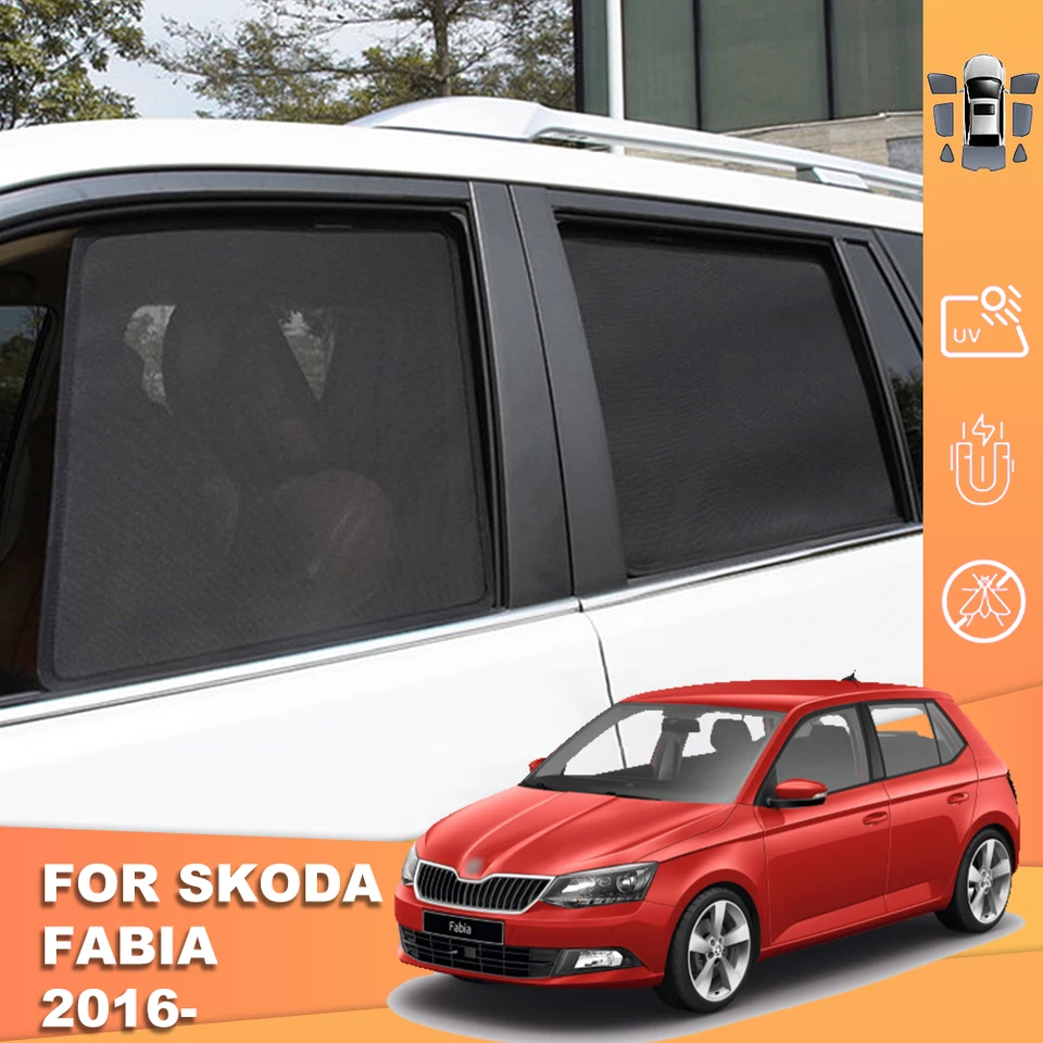 Pre Škoda Fabia NJ 2014-2021 Magnetický automobil Sunshade Shield predné čelné sklo oponu Zadná strana detské okno Sun Shade Visor