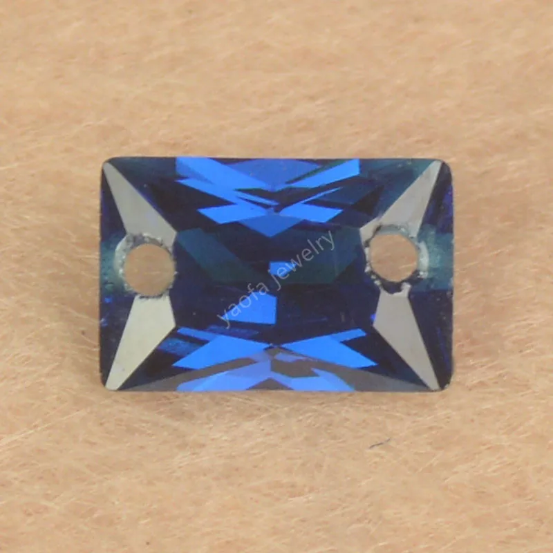 Predaj 3x5 ~ 13x18 mm dvojitý otvor obdĺžnika Cut tmavo modré Cz drahokamy voľné s otvormi vŕtacích diel