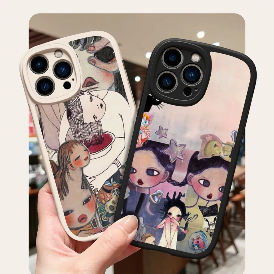 Predaj Aya Takano japonský maliarsky puzdro pre iPhone 15 Pro Max 14 plus 11 13 12 x xr xs 7 8 pulz Lambsin Silikone zadný kryt