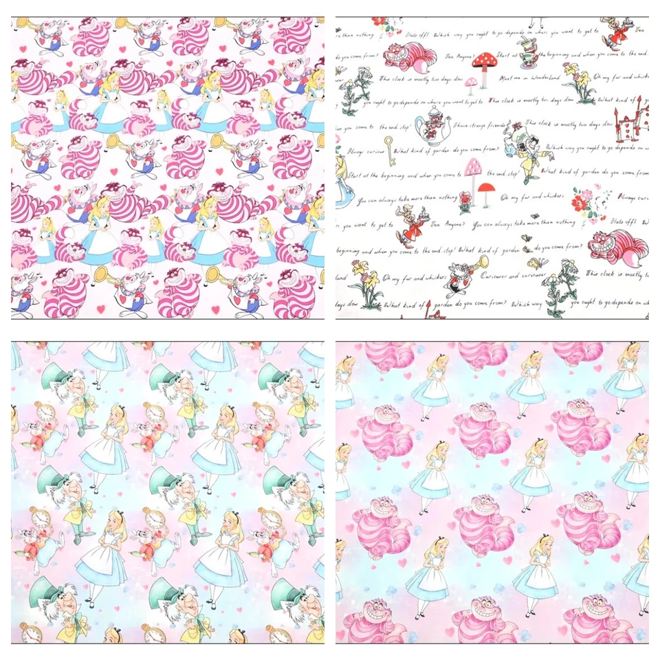 Predaj Disney princezná Alice Cotton Tkanina na šitie patchwork prešívanie látky Šiť dievčenské oblečenie vyšívať materiál