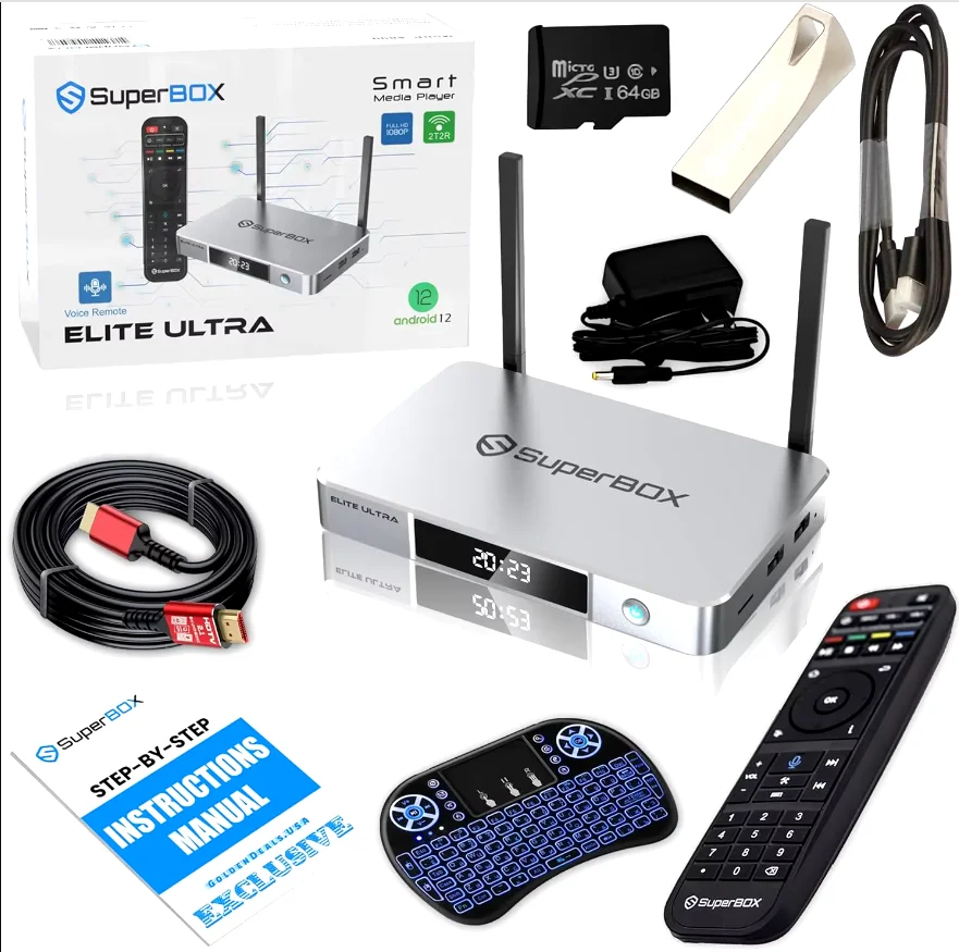 Predaj nového prehrávaču Superbox Elite Ultra Media Android 12 Voice diaľkové ovládanie Bluetooth