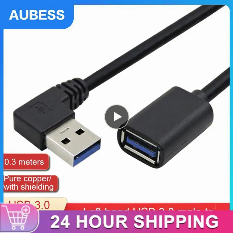 Predlžovací kábel USB 3.0 Muž na ženský pravý uhol 90 stupňov USB adaptér hore/dole/dole/pravý CABO USB 0,2 m