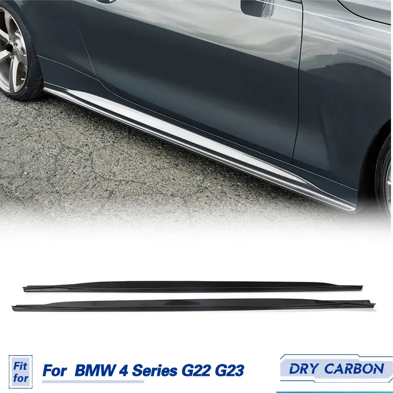 Predlžovanie bočných sukní automobilov Prepreg Dry Carbon for BMW 4 Series G22 G23 M-Sport 2d 2021 2022 Bočné dvere Zápasové súpravy