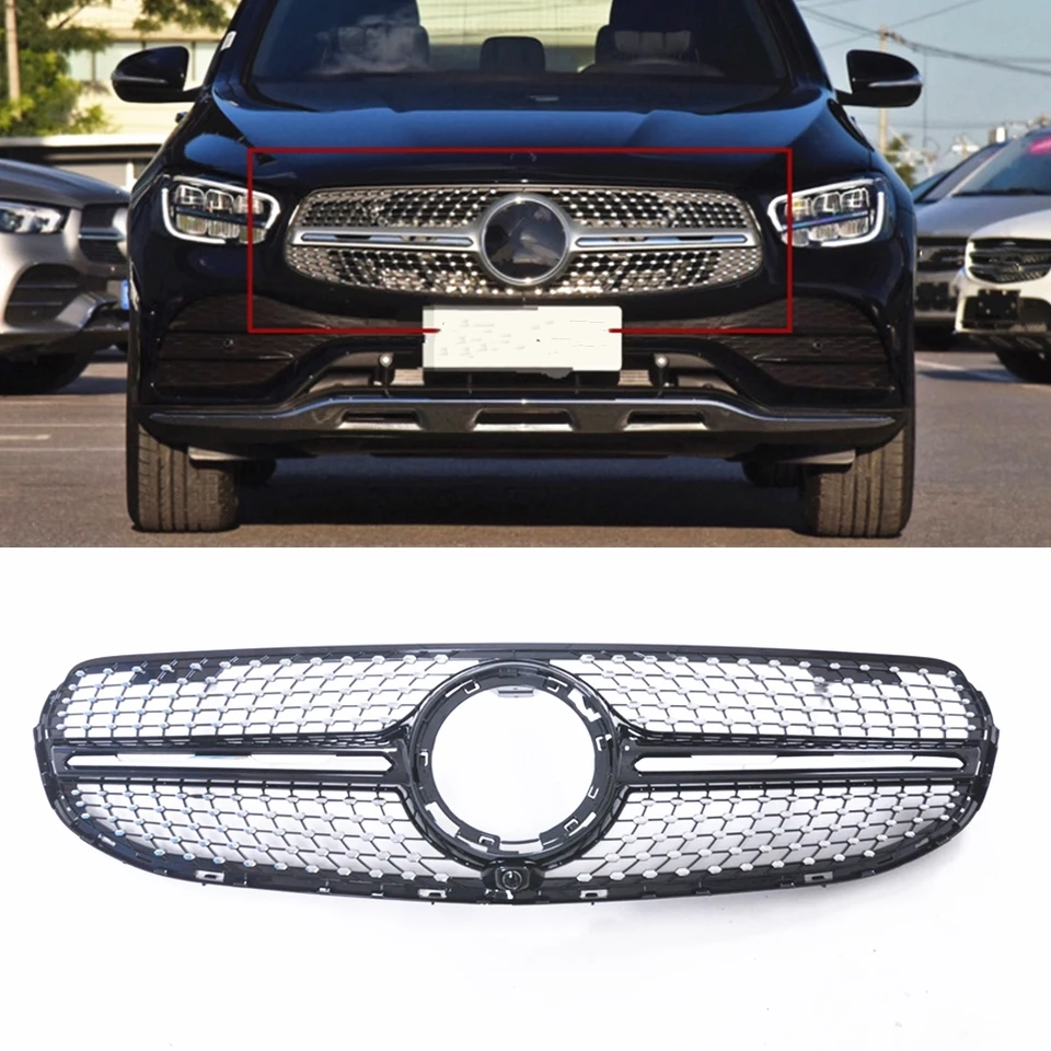 Predná mriežka automobilu Grill Horná sieťová mriežka pre Mercedes Benz GLC Class W253 GLC300 GLC350 GLC43 2020 2021 2022 2023
