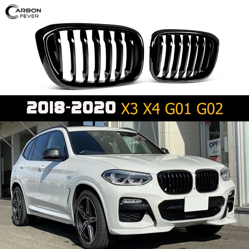 Predná obličková gril pre BMW X3 G01 G08 X4 G02 2018-2021PRE-LCI ABS GLOS GLOS BLACK M-TRI RACING RACING GRILS STYLING Auto