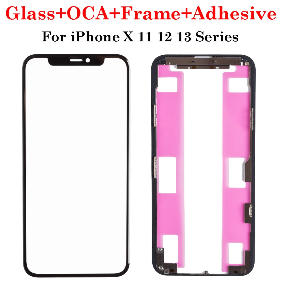 Predná obrazovka OCA RÁM OCA rám s lepiacou páskou pre iPhone x xs xr max 11 12 13 14 Pro Max MINI LCD Externá externá šošovka